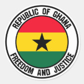 Ghana Round Emblem Runder Aufkleber (Vorderseite)