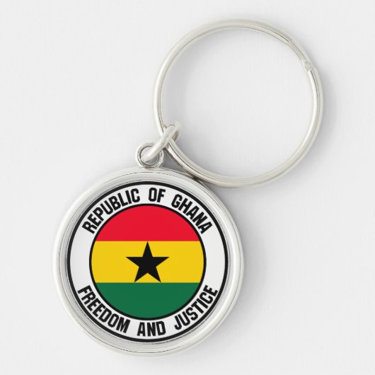 Ghana Round Emblem Schlüsselanhänger (Vorne)