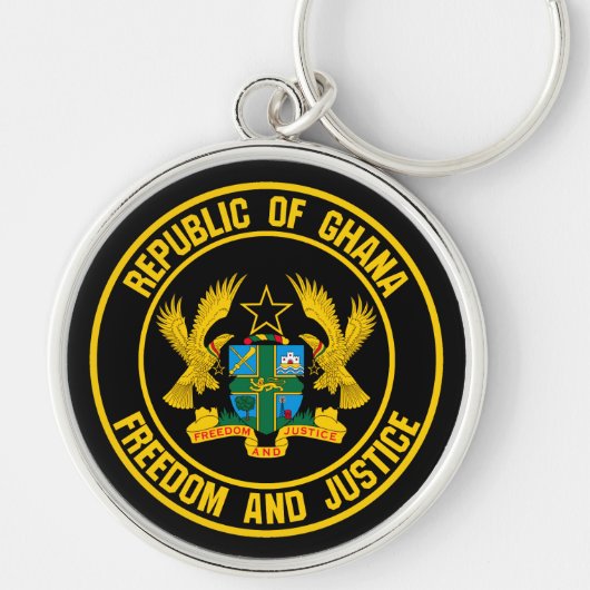 Ghana Round Emblem Schlüsselanhänger (Vorne)