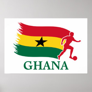 Ghana Soccer Flag Poster