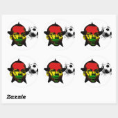 Ghana Soccer Runder Aufkleber (Blatt)