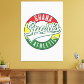Ghana Sports Athletics Retro-Logo Leinwanddruck (Insitu (Wohnzimmer))