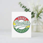 Ghana Sports Athletics Retro-Logo Postkarte (Stehend Vorderseite)
