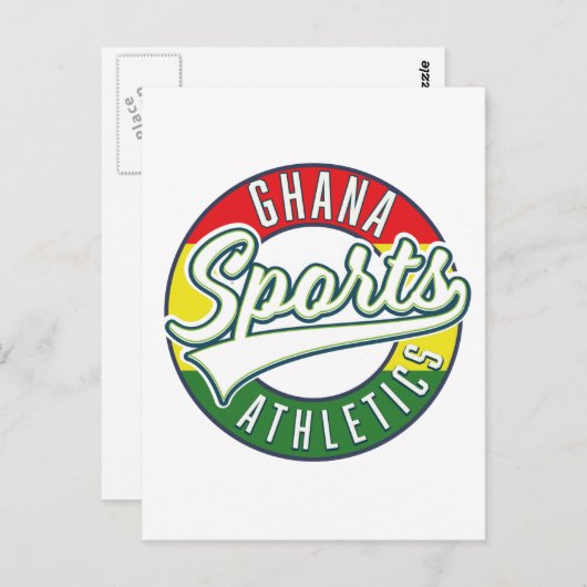 Ghana Sports Athletics Retro-Logo Postkarte (Vorne/Hinten)