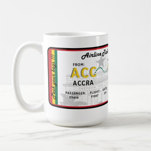 Ghana-Ticket Kaffeetasse (Links)