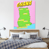 Ghana Travel Map Leinwanddruck (Insitu (Schlafzimmer))