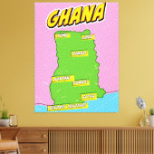 Ghana Travel Map Leinwanddruck (Insitu (Wohnzimmer))