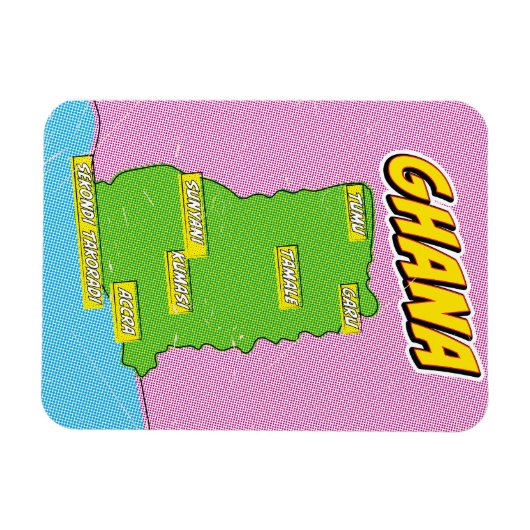 Ghana Travel Map Magnet (Horizontal)