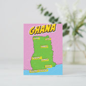 Ghana Travel Map Postkarte (Stehend Vorderseite)