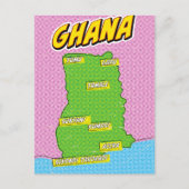 Ghana Travel Map Postkarte (Vorderseite)