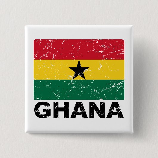 Ghana-Vintage-Flagge Button (Vorderseite)