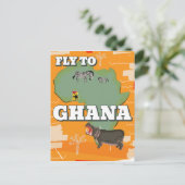 Ghana Vintage Reiseplakat Postkarte (Stehend Vorderseite)