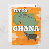 Ghana Vintage Reiseplakat Postkarte (Vorne/Hinten)