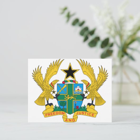 Ghana-Wappen Postkarte (Stehend Vorderseite)