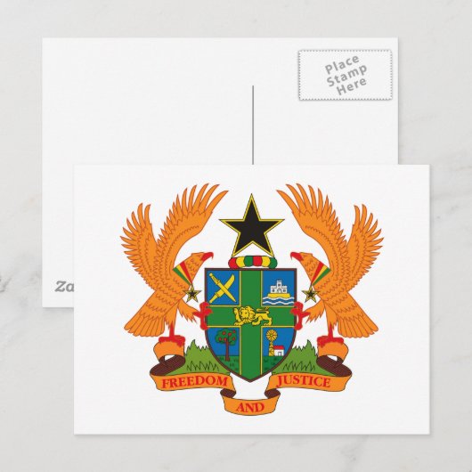 Ghana-Wappen Postkarte (Vorne/Hinten)