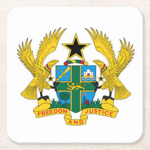 Ghana-Wappen Rechteckiger Pappuntersetzer