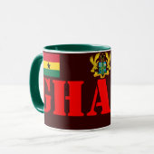 GHANA-Wappen und Flaggen-Kaffee-Tasse Tasse (Vorderseite Links)