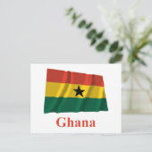 Ghana Waving Flag mit Namen Postkarte (Stehend Vorderseite)