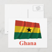 Ghana Waving Flag mit Namen Postkarte (Vorne/Hinten)