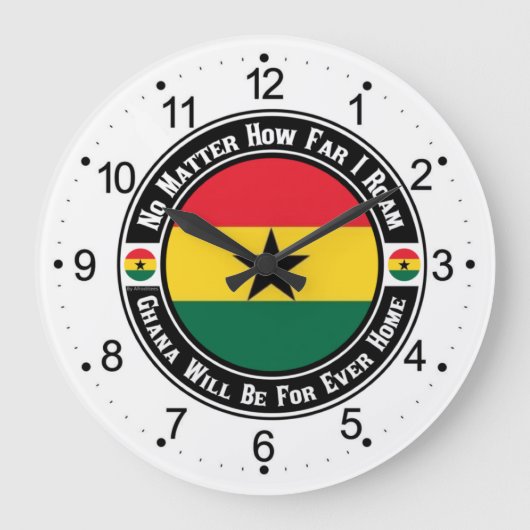 Ghana wird für jede Zuhause Große Wanduhr (Vorderseite)