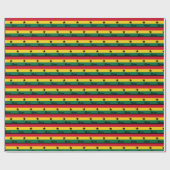 Ghana Wrapping Paper, Ghanaische Flagge patriotisc Geschenkpapier (Flach)