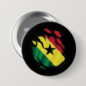 Ghana Zerrissene Flagge Button (Vorne & Hinten)