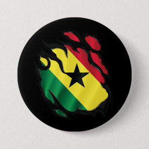 Ghana Zerrissene Flagge Button