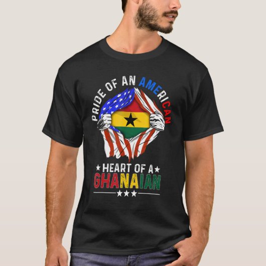 Ghanaian American America Pride Foreign Country Gh T-Shirt (Vorderseite)