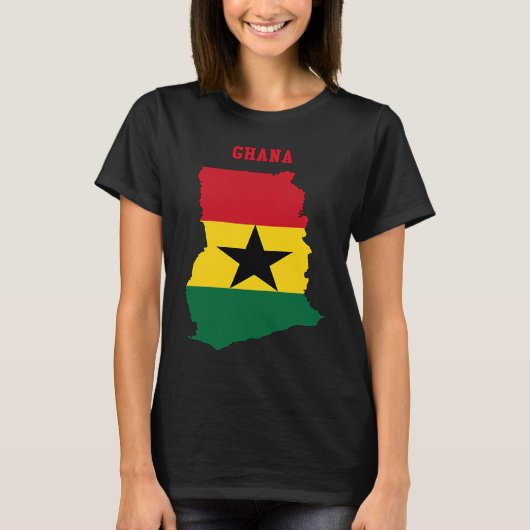Ghanaian Flag inside Map of Ghana T-Shirt (Vorderseite)