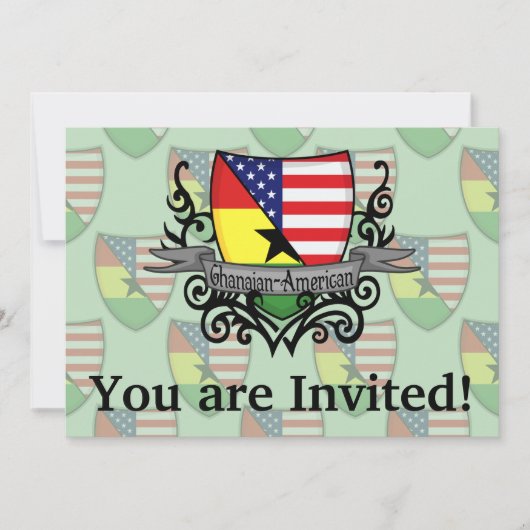 Ghanaisch-Amerikanische Schild-Flagge Einladung (Vorderseite)