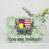 Ghanaisch-Amerikanische Schild-Flagge Einladung (Stehend Vorderseite)