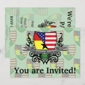 Ghanaisch-Amerikanische Schild-Flagge Einladung (Vorne/Hinten)