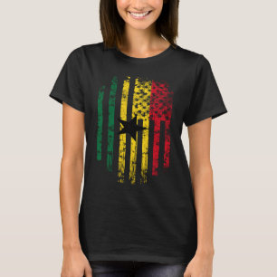 Ghanaische amerikanische Flagge Ghana und USA Prix T-Shirt