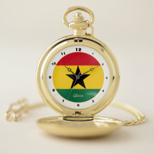Ghanaische Flag & Ghana trendy fashion /design wat Taschenuhr