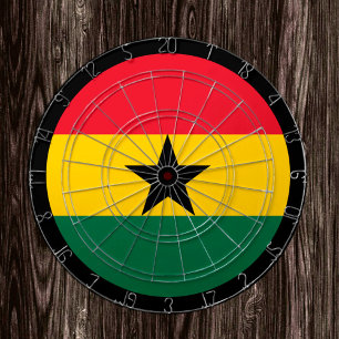 Ghanaische Flagge Dartboard & Ghana / Spielbrett Dartscheibe