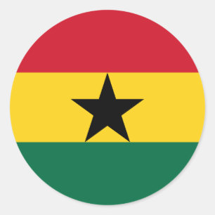 Ghanaische Flagge, Flagge Ghanas Runder Aufkleber