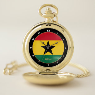 Ghanaische Flagge & Ghana trendy Mode /design watc Taschenuhr