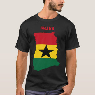 Ghanaische Flagge innerhalb der Karte Ghanas T-Shirt