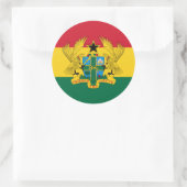 Ghanaische Flagge & Wappen, Flagge Ghanas Runder Aufkleber (Tasche)