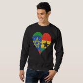 Ghanaischer Flaggenherz Sweatshirt (Vorne ganz)