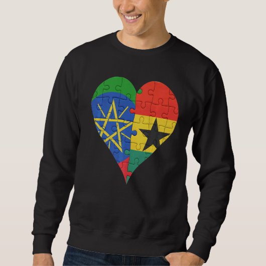 Ghanaischer Flaggenherz Sweatshirt (Vorderseite)