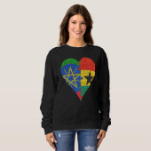Ghanaischer Flaggenherz Sweatshirt (Vorne ganz)