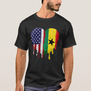 Ghanaisches Kulturerbe Monat Ghana Flaggenmitte T-Shirt