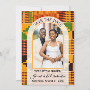 ghanaisches Paar ghanaischer Kente HOCHZEIT Save The Date