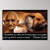 Ghandi Animal Quote Poster (Vorne)