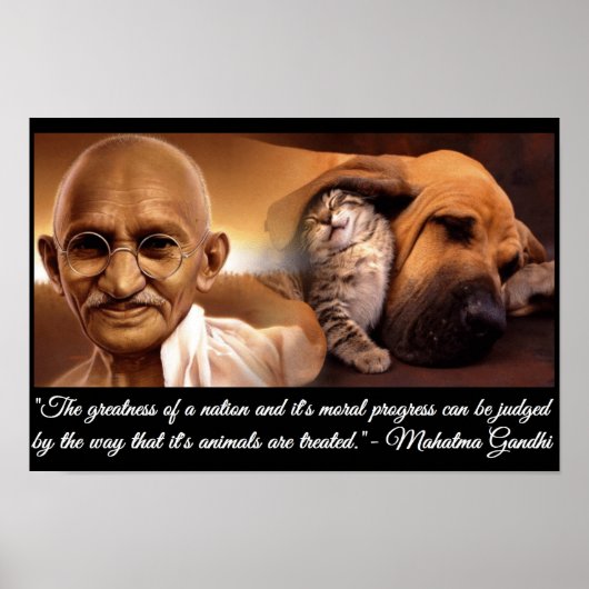 Ghandi Animal Quote Poster (Vorne)