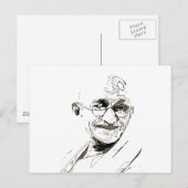 Ghandi Inspiration Postkarte (Vorne/Hinten)