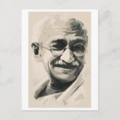 Ghandi Lächeln Postkarte (Vorderseite)