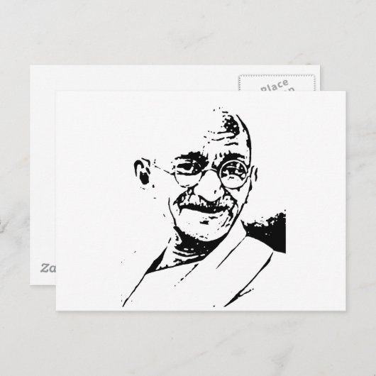 Ghandi Postkarte (Vorne/Hinten)