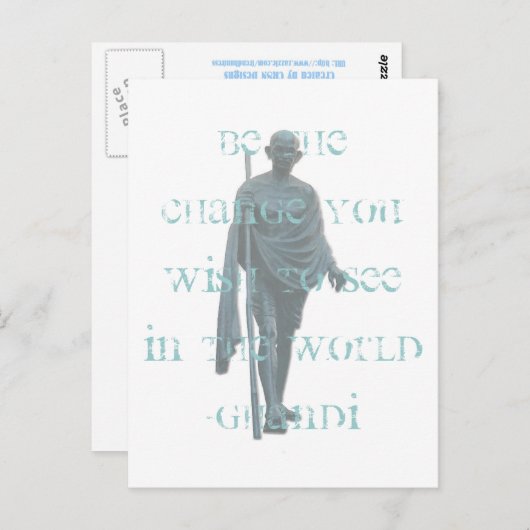 Ghandi Postkarte (Vorne/Hinten)